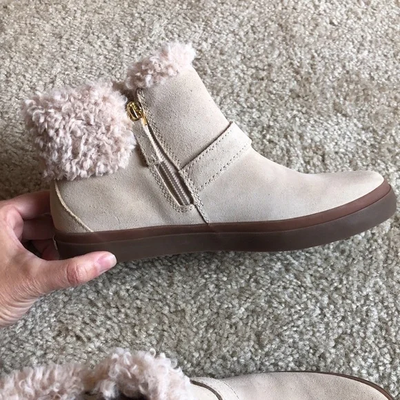 Cole Haan Nantucket Cozy Ankle Boot buckle suede shoe shearling size 7.5 - Picture 5 of 10
